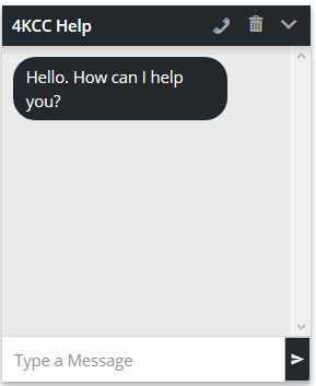 A screenshot of 4KCC Blog's Chatbot