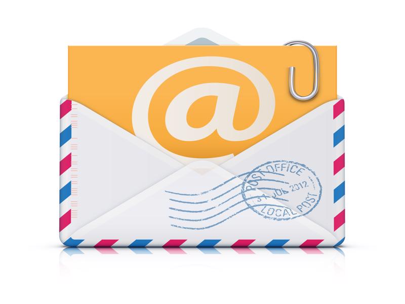 Email with attachment paperclip
