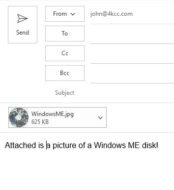 Screenshot of an email with a picture attached.