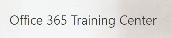 Office 365 Training Center Banner
