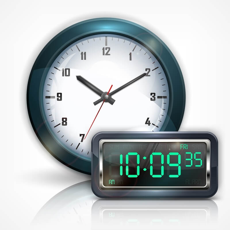 analog and digital clock
