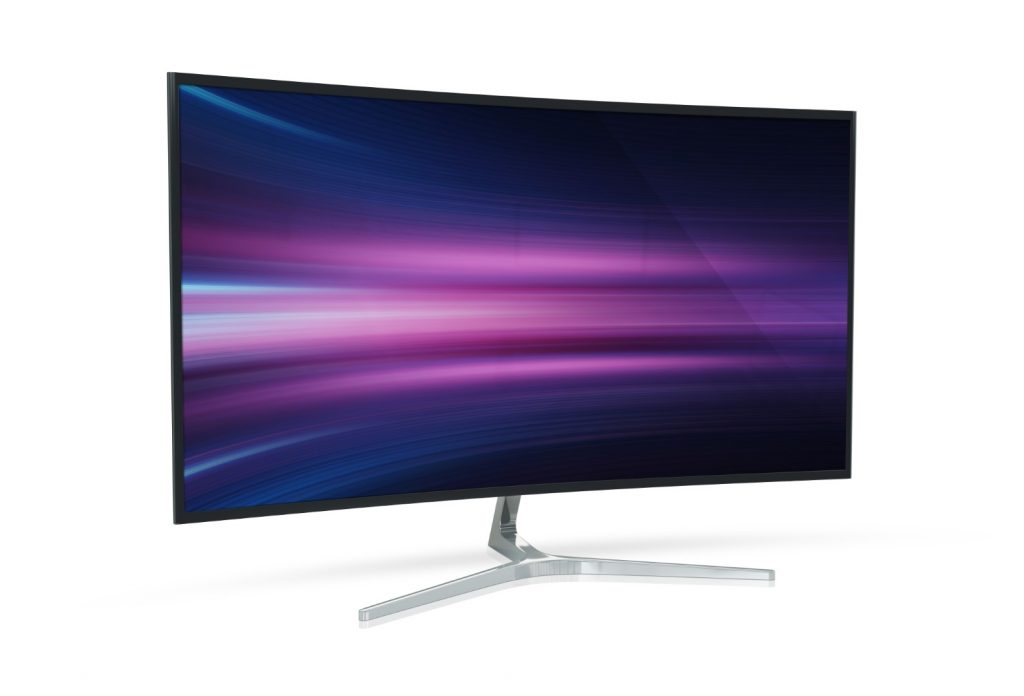 Modern computer monitor mockup isolated on white background 3d rendering