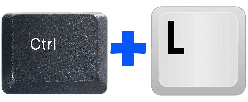 CTRL key, plus sign, letter L