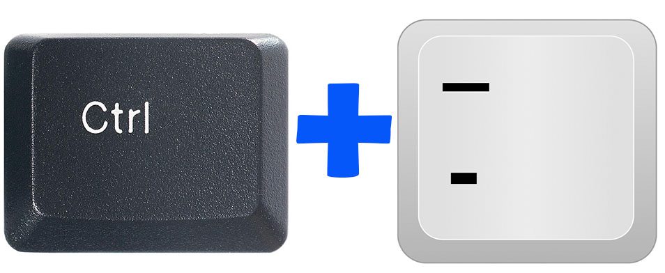 CTRL key, plus sign, minus sign key