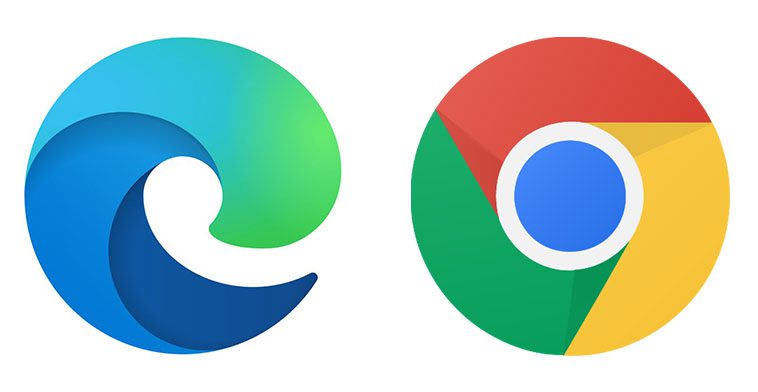 Microsoft Edge and Google Chrome icons