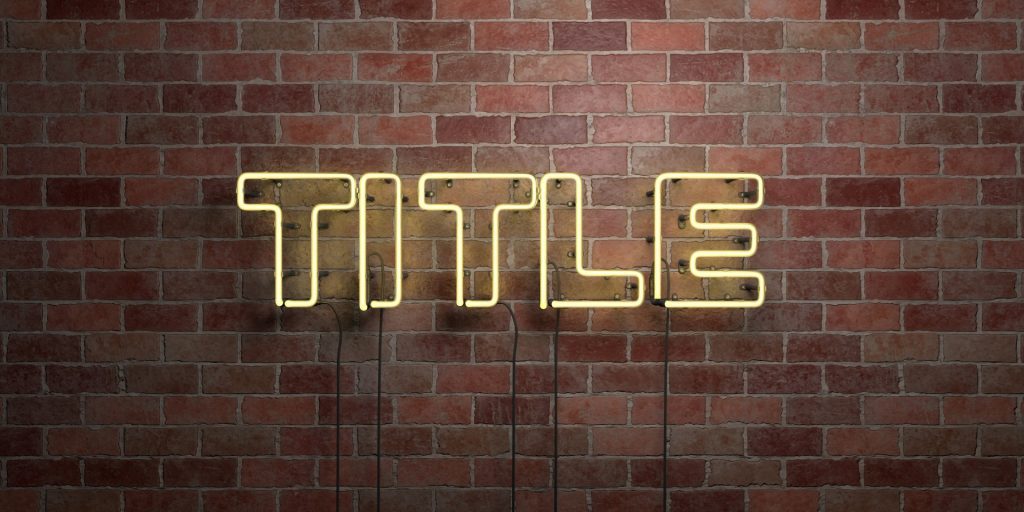 TITLE - fluorescent Neon tube Sign on brickwork
