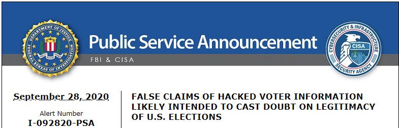 Screenshot of Public Service Announcement I-092820-PSA