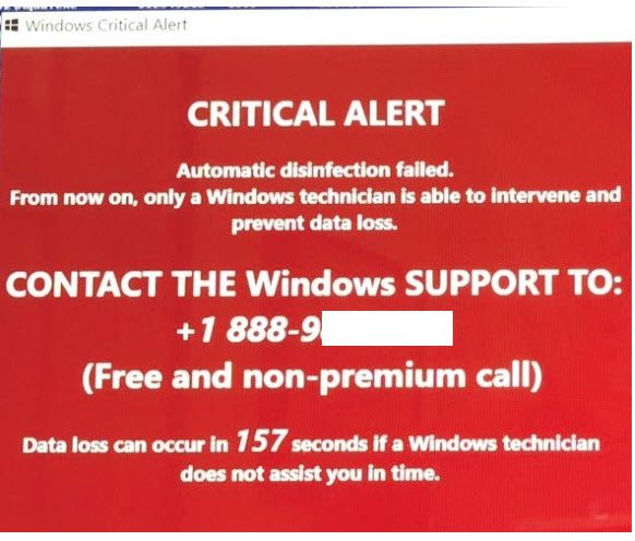 fake critical alert window