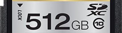 Close up of an SD card showing storage space and other items.