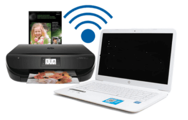 printer and laptop connected wirelessly