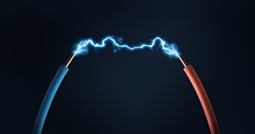 A spark between to wires