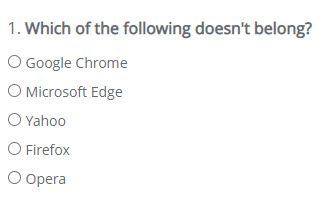 Question #1 of our quiz