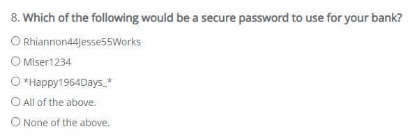 Question #8 of our quiz