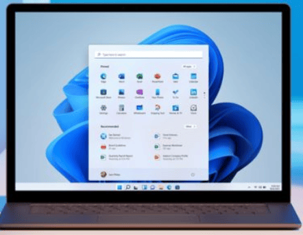 Laptop with Windows 11 - Windows 11 is coming Octber 5th.