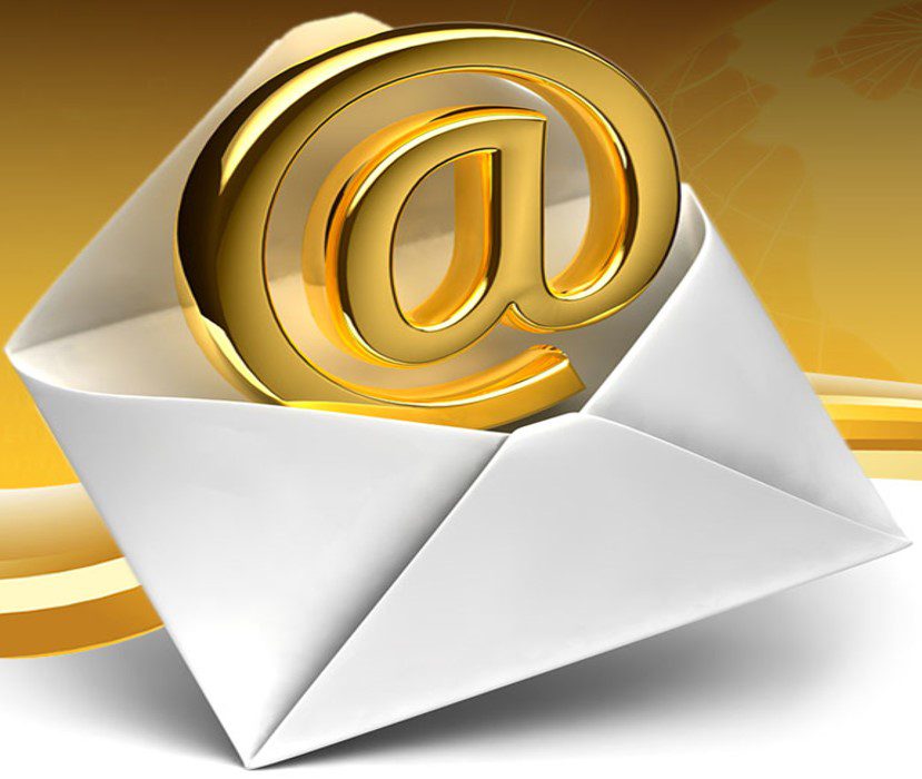 An envelope with the @ sign coming out of it - a prelude to explain the 3 common email mistakes.