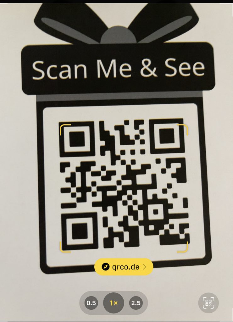 Scanning a code on an Apple product