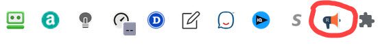 The Chrome extension Read Aloud icon circled in read.
