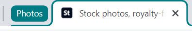 A tab after being placed in a group called Photos