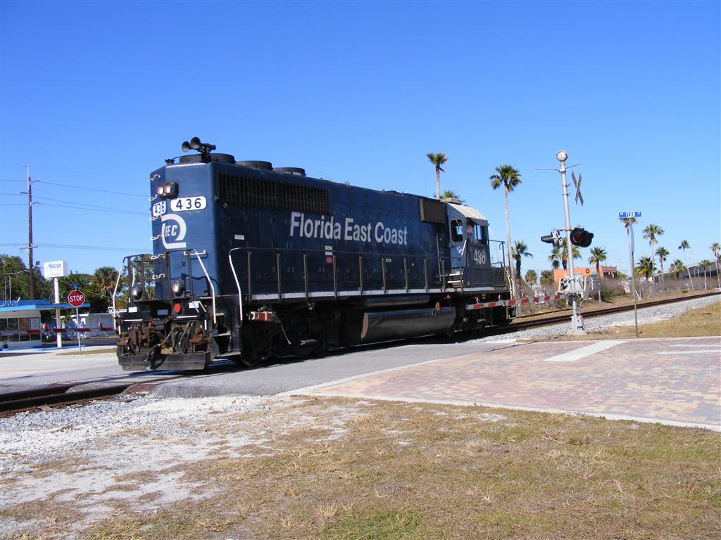 Florida East Coast Engine #436 on the rail.