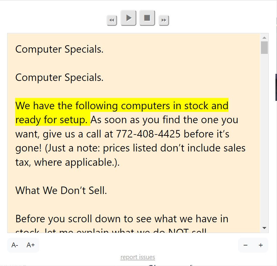 Screenshot of the app reading from my webpage